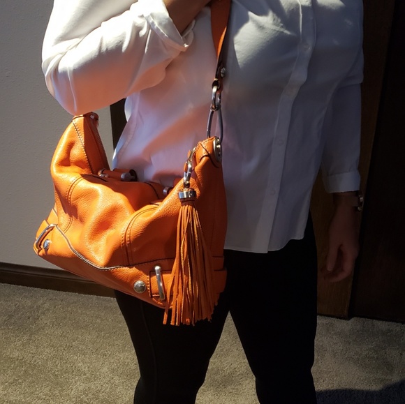 B Makowsky Orange Bag - Picture 3 of 4